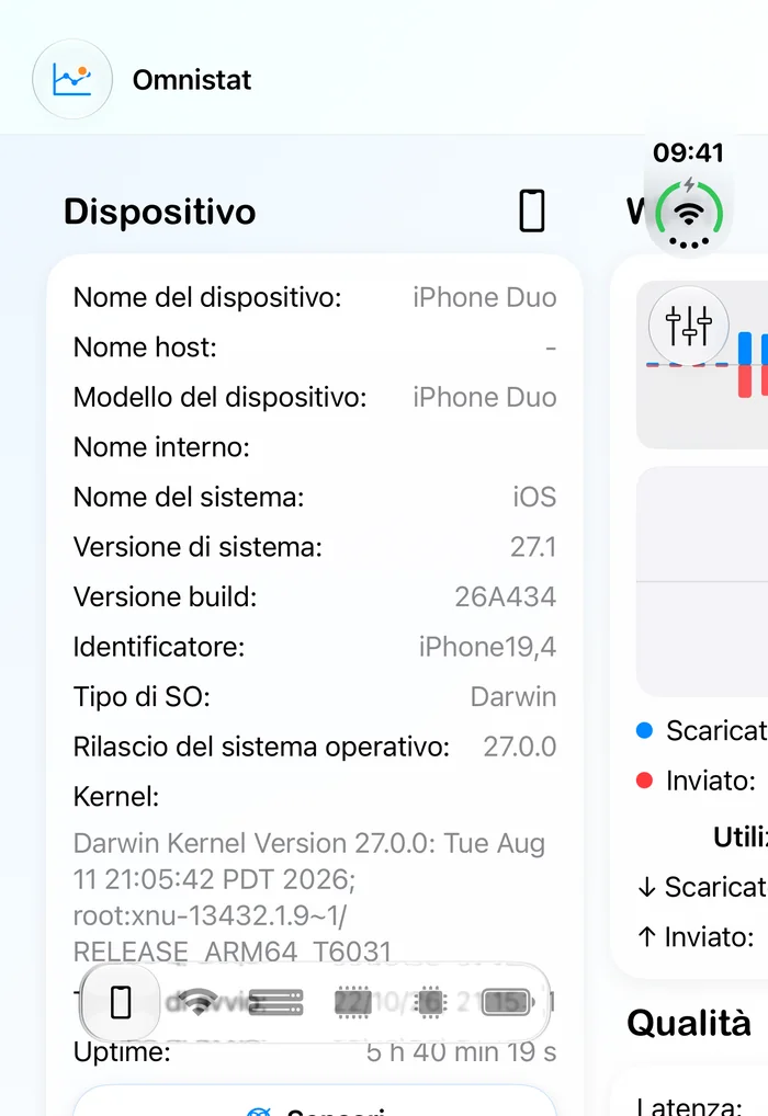 Omnistat sullo schermo esterno di iPhone Duo.